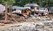 Damaged homes wrecked by Helene in Lake Lure, N.C. Photo From NBC News, George Carter