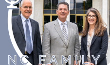 John Rustin, Jere Royall, and Sharon Sullivan at the North Carolina Legislative Building