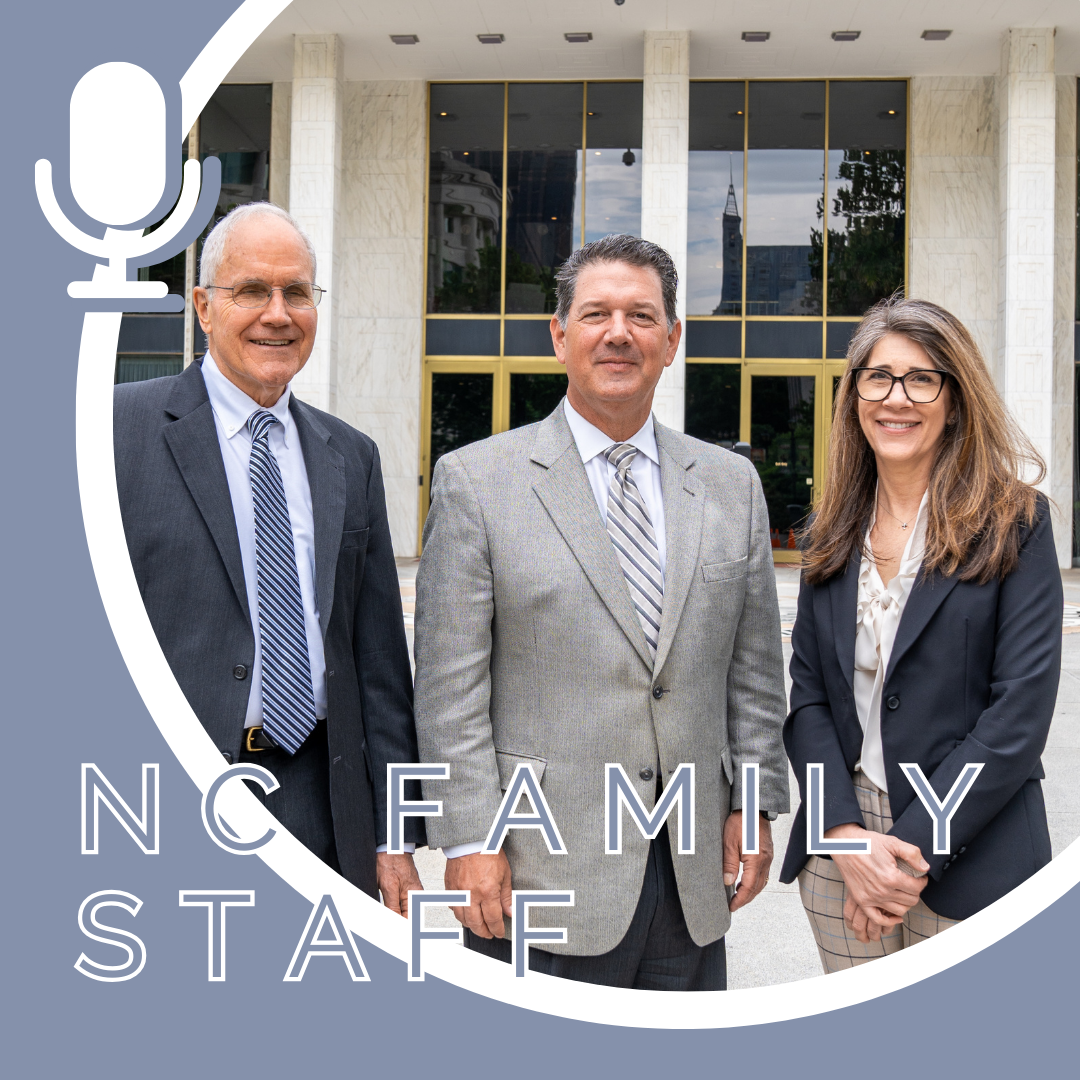 John Rustin, Jere Royall, and Sharon Sullivan at the North Carolina Legislative Building